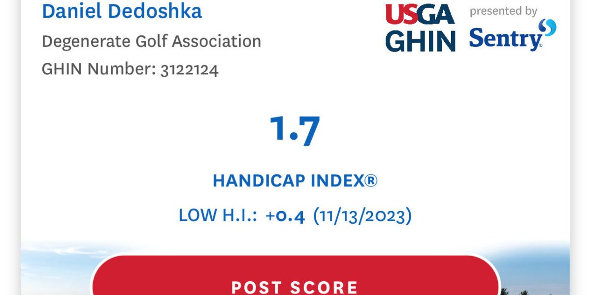 Screenshot of USGA GHIN App